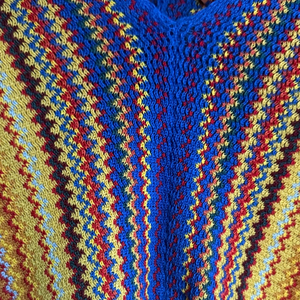 Missoni Colorful Striped Poncho with Fringe - Picture 2 of 4
